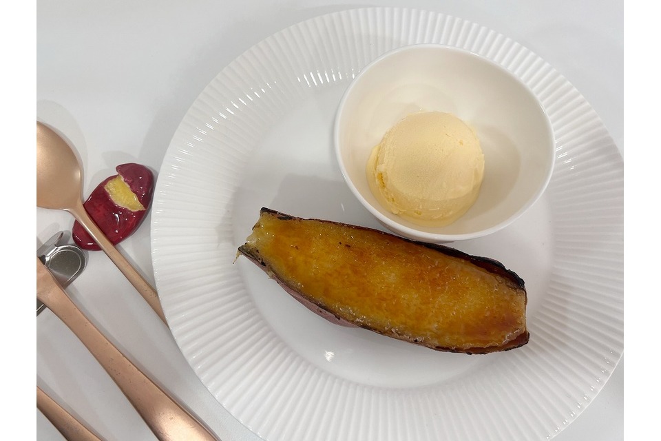 お芋ブリュレとアイス